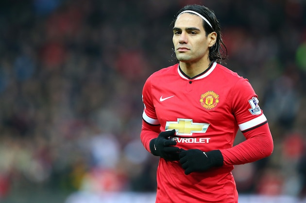 MANCHESTER, ENGLAND - DECEMBER 26:  Radamel Falcao of Manchester United looks on prior to the Barclays Premier League match between Manchester United and Newcastle United at Old Trafford on December 26, 2014 in Manchester, England.  (Photo by Alex Livesey/Getty Images)