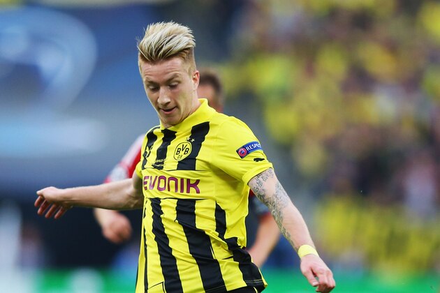 LONDON, ENGLAND - MAY 25: Marco Reus of Borussia Dortmund in action during the UEFA Champions League final match between Borussia Dortmund and FC Bayern Muenchen at Wembley Stadium on May 25, 2013 in London, United Kingdom. (Photo by Alex Livesey/Getty Images) LONDON, ENGLAND - MAY 25: Marco Reus of Borussia Dortmund in action during the UEFA Champions League final match between Borussia Dortmund and FC Bayern Muenchen at Wembley Stadium on May 25, 2013 in London, United Kingdom. (Photo by Alex Livesey/Getty Images)
