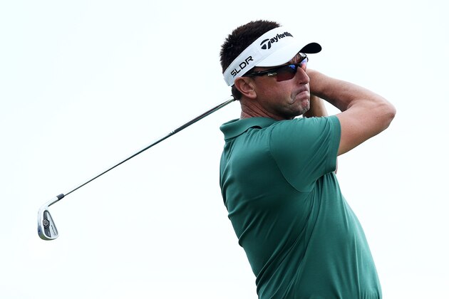 HONOLULU, HI - JANUARY 16:  Robert Allenby of Australia plays his shot from the 17th tee during the second round of the Sony Open In Hawaii at Waialae Country Club on January 16, 2015 in Honolulu, Hawaii.  (Photo by Andy Lyons/Getty Images)