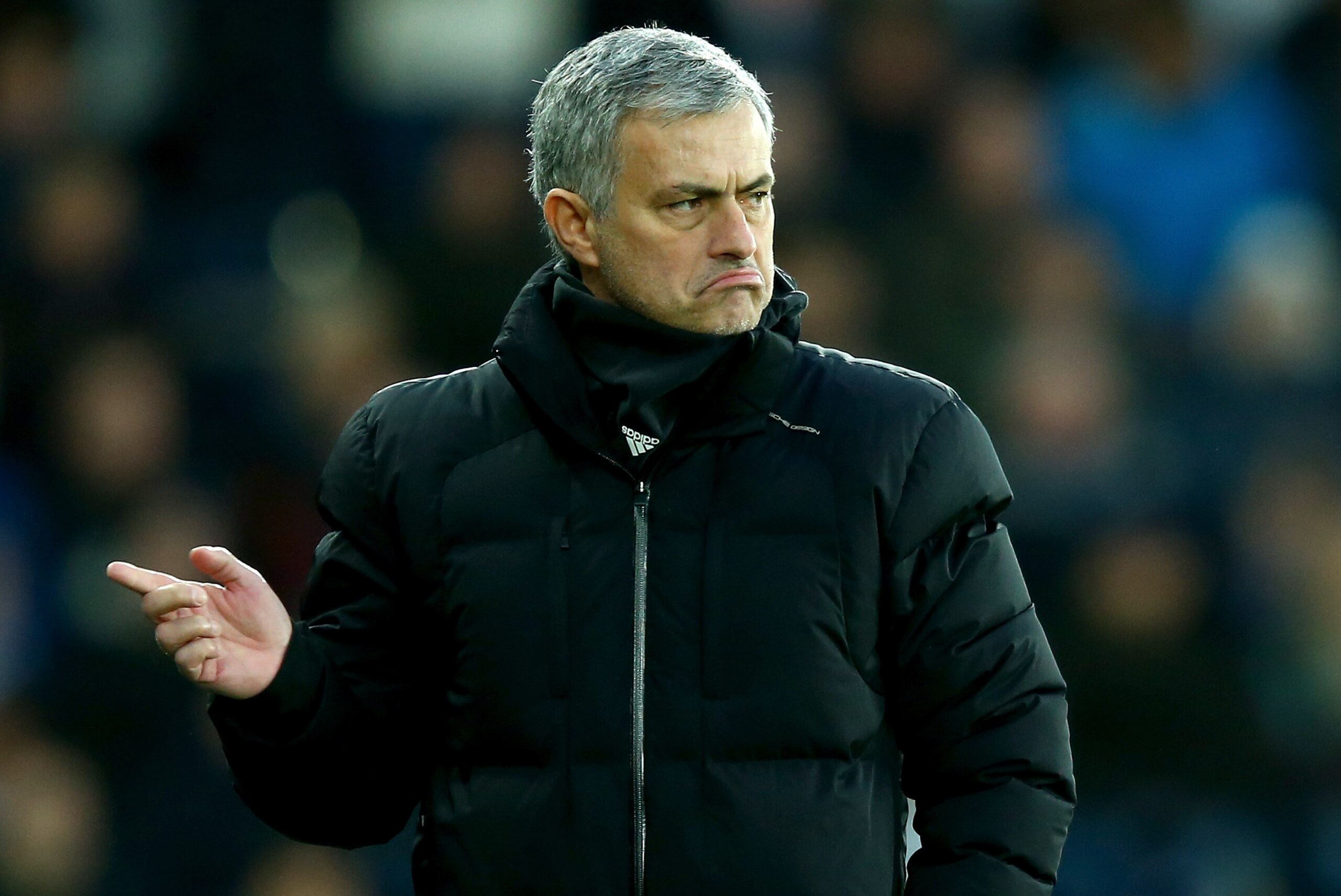 SWANSEA, WALES - JANUARY 17:  Jose Mourinho the Chelsea Manager gestures during the Barclays Premier League match between Swansea City and Chelsea at the Liberty Stadium on January 17, 2015 in Swansea, Wales.  (Photo by Richard Heathcote/Getty Images)
