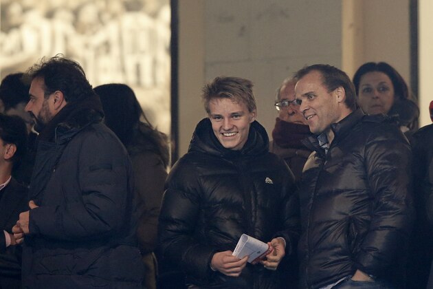 Norway's Martin Odegaard waits for the start of a round of 16, 1st leg, Copa del Rey soccer match between Atletico de Madrid and Real Madrid at the Vicente Calderon stadium in Madrid, Spain, Wednesday, Jan. 7, 2015 . (AP Photo/Daniel Ochoa de Olza)