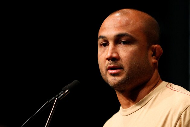 SYDNEY, AUSTRALIA - DECEMBER 14:  BJ Penn speaks to the media during a UFC 127 Press Conference at Star City on December 14, 2010 in Sydney, Australia.  (Photo by Mark Nolan/Getty Images)