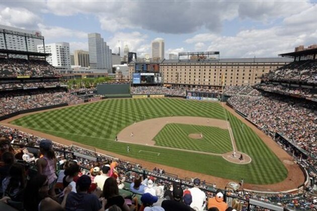 A general view of Oriole Park at Camden Yards during a baseball game between the Baltimore Orioles and the Cleveland Indians, Saturday, May 24, 2014, in Baltimore. (AP Photo/Patrick Semansky)