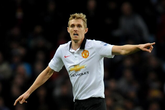 Manchester United's Darren Fletcher during the English Premier League soccer match between Aston Villa and Manchester United at Villa Park, in  Birmingham, England, Saturday, Dec. 20, 2014.  (AP Photo/Rui Vieira)