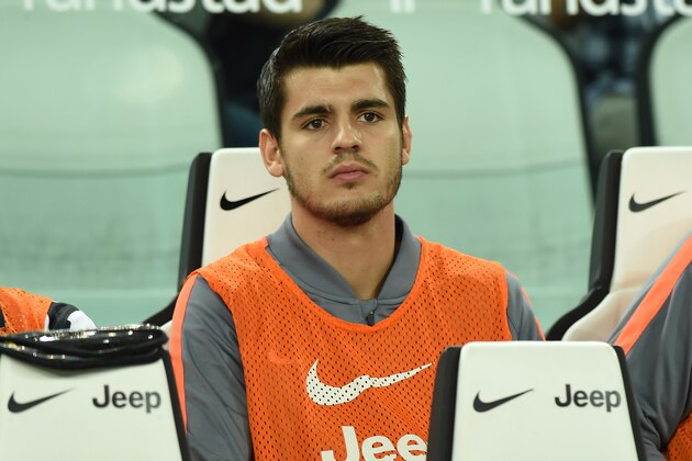 TURIN, ITALY - SEPTEMBER 13:  Alvaro Morata of Juventus FC sits on the bench during the Serie A match between Juventus FC and Udinese Calcio at Juventus Arena on September 13, 2014 in Turin, Italy.  (Photo by Valerio Pennicino/Getty Images)