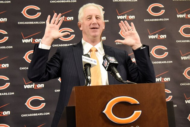 LAKE FOREST, IL- JANUARY 19: The Chicago Bears new head coach John Fox speaks to the media during his introduction press conference on January 19, 2015 at Halas Hall in Lake Forest, Illinois. (Photo by David Banks/Getty Images) LAKE FOREST, IL- JANUARY 19: The Chicago Bears new head coach John Fox speaks to the media during his introduction press conference on January 19, 2015 at Halas Hall in Lake Forest, Illinois. (Photo by David Banks/Getty Images)