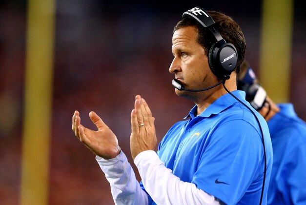 Sep 8, 2014; Glendale, AZ, USA; San Diego Chargers linebackers coach Joe Barry against the Arizona Cardinals at University of Phoenix Stadium. The Cardinals defeated the Chargers 18-17. Mandatory Credit: Mark J. Rebilas-USA TODAY Sports