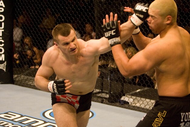In this handout photo provided by Ultimate Fighting Championship Mirko Cro Cop, left, punches Eddie Sanchez in the head during UFC 67: All or Nothing at Mandalay Bay in Las Vegas, Nev. on Feb. 3, 2007. In the tough business of putting on pay-per-view events, Ultimate Fighting Championship is no longer getting counted out. The upstart company that specializes in mixed martial arts matched the once-dominant World Wrestling Entertainment Inc. in pay-per-view revenues during 2006 and surpassed boxing-titan HBO. The three companies make up the bulk of the pay-per-view business. (AP Photo/Ultimate Fighting Championship)