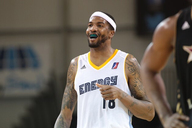 SANTA CRUZ - JANUARY 18: Tyrus Thomas #18 of the Iowa Energy reacts while playing against the Erie Bayhawks of the  during the 2015 NBA D-League Showcase presented by SAMSUNG on January 18, 2015 at Kaiser Permanente Arena in Santa Cruz, California. NOTE TO USER: User expressly acknowledges and agrees that, by downloading and/or using this Photograph, user is consenting to the terms and conditions of the Getty Images License Agreement. Mandatory Copyright Notice: Copyright 2015 NBAE (Photo by Jack Arent/NBAE via Getty Images)