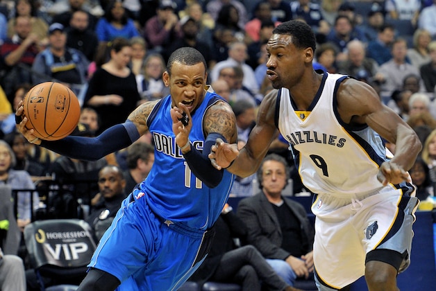 Dallas Mavericks guard Monta Ellis (11) drives against Memphis Grizzlies forward Tony Allen (9) in the first half of an NBA basketball game Monday, Jan. 19, 2015, in Memphis, Tenn. (AP Photo/Brandon Dill) Dallas Mavericks guard Monta Ellis (11) drives against Memphis Grizzlies forward Tony Allen (9) in the first half of an NBA basketball game Monday, Jan. 19, 2015, in Memphis, Tenn. (AP Photo/Brandon Dill)