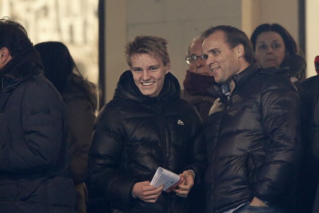Norway's Martin Odegaard waits for the start of a round of 16, 1st leg, Copa del Rey soccer match between Atletico de Madrid and Real Madrid at the Vicente Calderon stadium in Madrid, Spain, Wednesday, Jan. 7, 2015 . (AP Photo/Daniel Ochoa de Olza)