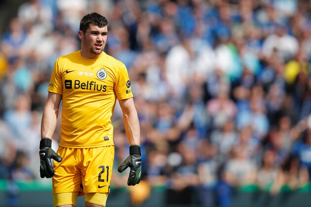 BRUGGE, BELGIUM - APRIL 21:  Goalkeeper, Matthew Ryan of Club Brugge in action during the Jupiler League match between Club Brugge and Royal Standard de Liege at the Jan Breydel Stadium on April 21, 2014 in Brugge, Belgium.  (Photo by Dean Mouhtaropoulos/Getty Images)