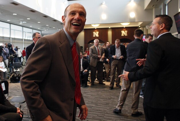 Dec 5, 2014; Lincoln, NE, USA; Nebraska Cornhuskers head coach Mike Riley following his press conference at Memorial Stadium. Mandatory Credit: Bruce Thorson-USA TODAY Sports