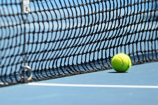 MELBOURNE, AUSTRALIA - JANUARY 21: Net and ball detail during day three of the 2015 Australian Open at Melbourne Park on January 21, 2015 in Melbourne, Australia.  (Photo by Mark Kolbe/Getty Images)
