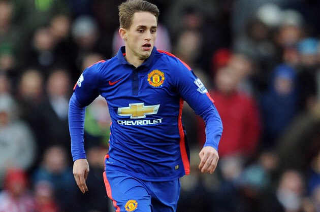 Manchester United's Adnan Januzaj during their English Premier League soccer match against Stoke City at the Britannia Stadium in Stoke on Trent, England, Thursday Jan. 1, 2015. (AP Photo/Clint Hughes)
