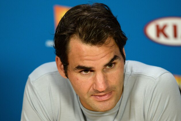 MELBOURNE, AUSTRALIA - JANUARY 23:  Roger Federer of Switzerland speaks at a press conference after losing in his third round match against Andreas Seppi of Italy during day five of the 2015 Australian Open at Melbourne Park on January 23, 2015 in Melbourne, Australia.  (Photo by Vince Caligiuri/Getty Images)