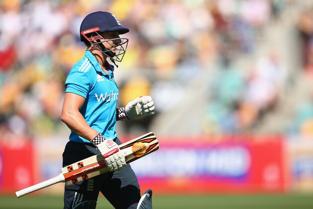 HOBART, AUSTRALIA - JANUARY 23: James Taylor of England walks from the ground after he was dismissed during the One Day International Tri Series match between Australia and England at Blundstone Arena on January 23, 2015 in Hobart, Australia.  (Photo by Robert Cianflone/Getty Images)