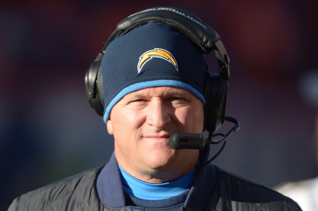 Jan 12, 2014; Denver, CO, USA; San Diego Chargers linebackers coach Joe Barry during the 2013 AFC divisional playoff football game against the Denver Broncos at Sports Authority Field at Mile High. Mandatory Credit: Kirby Lee-USA TODAY Sports