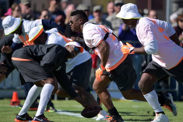 Jan 22, 2015; Phoenix, AZ, USA; Miami Dolphins defensive end Cameron Wake (91) wears a GoPro camera on his chest at Team Irvin practice for the 2015 Pro Bowl at Luke Air Force Base. Mandatory Credit: Kirby Lee-USA TODAY Sports