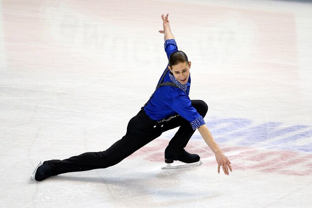 GREENSBORO, NC - JANUARY 23:  Jason Brown competes in the Championship Men's Short Pogram Competition during day 2 of the 2015 Prudential U.S. Figure Skating Championships at Greensboro Coliseum on January 23, 2015 in Greensboro, North Carolina.  (Photo by Streeter Lecka/Getty Images)