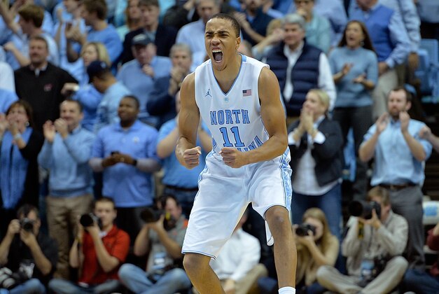 CHAPEL HILL, NC - JANUARY 10: Brice Johnson #11 of the North Carolina Tar Heels reacts during a win against the Louisville Cardinals at the Dean Smith Center on January 10, 2015 in Chapel Hill, North Carolina. North Carolina won 72-71. (Photo by Grant Halverson/Getty Images) CHAPEL HILL, NC - JANUARY 10: Brice Johnson #11 of the North Carolina Tar Heels reacts during a win against the Louisville Cardinals at the Dean Smith Center on January 10, 2015 in Chapel Hill, North Carolina. North Carolina won 72-71. (Photo by Grant Halverson/Getty Images)
