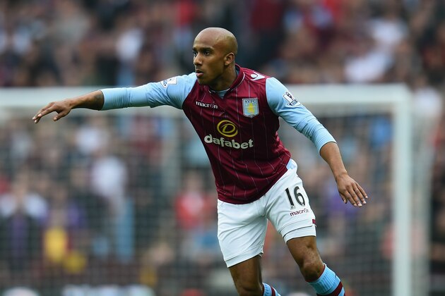 BIRMINGHAM, ENGLAND - SEPTEMBER 20:  Fabian Delph of Aston Villa in action during the Barclays Premier League match between Aston Villa and Arsenal at Villa Park on September 20, 2014 in Birmingham, England.  (Photo by Shaun Botterill/Getty Images)