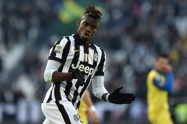 TURIN, ITALY - JANUARY 25:  Paul Pogba of Juventus FC celebrates after scoring the opening goal during the Serie A match between Juventus FC and AC Chievo Verona at Juventus Arena on January 25, 2015 in Turin, Italy.  (Photo by Valerio Pennicino/Getty Images)