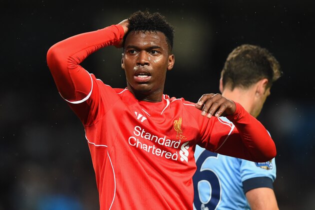 MANCHESTER, ENGLAND - AUGUST 25:  Daniel Sturridge of Liverpool reacts during the Barclays Premier League match between Manchester City and Liverpool at the Etihad Stadium on August 25, 2014 in Manchester, England.  (Photo by Laurence Griffiths/Getty Images)