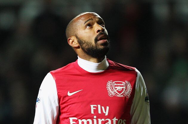 SWANSEA, WALES - JANUARY 15: Thierry Henry of Arsenal looks to the sky during the Barclays Premier League match between Swansea City and Arsenal at Liberty Stadium on January 15, 2012 in Swansea, Wales. (Photo by Michael Steele/Getty Images) SWANSEA, WALES - JANUARY 15: Thierry Henry of Arsenal looks to the sky during the Barclays Premier League match between Swansea City and Arsenal at Liberty Stadium on January 15, 2012 in Swansea, Wales. (Photo by Michael Steele/Getty Images)