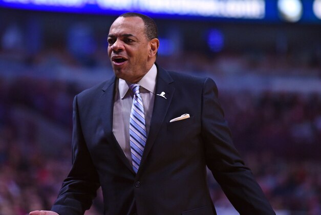 Dec 30, 2014; Chicago, IL, USA; Brooklyn Nets head coach Lionel Hollins reacts after a play against the Chicago Bulls during the first quarter at United Center. Mandatory Credit: Mike DiNovo-USA TODAY Sports