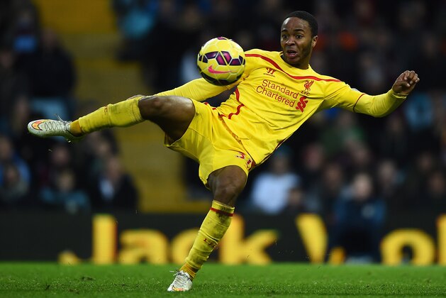 BIRMINGHAM, ENGLAND - JANUARY 17:  Raheem Sterling of Liverpool in action during the Barclays Premier League match between Aston Villa and Liverpool at Villa Park on January 17, 2015 in Birmingham, England.  (Photo by Laurence Griffiths/Getty Images)