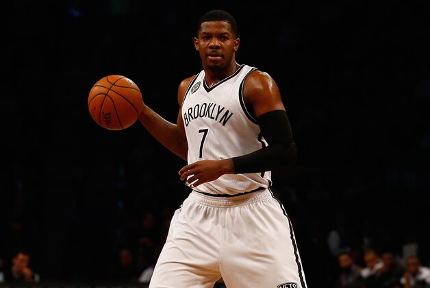 NEW YORK, NY - JANUARY 14: Joe Johnson #7 of the Brooklyn Nets in action against the Memphis Grizzlies  during their game at the Barclays Center on January 14, 2015 in New York City.  (Photo by Al Bello/Getty Images)