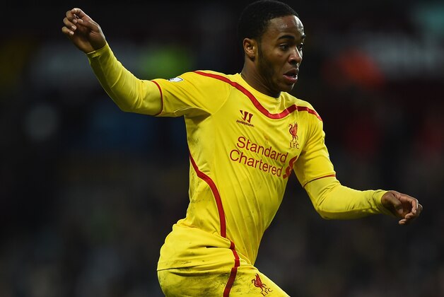 BIRMINGHAM, ENGLAND - JANUARY 17:  Raheem Sterling of Liverpool on the ball during the Barclays Premier League match between Aston Villa and Liverpool at Villa Park on January 17, 2015 in Birmingham, England.  (Photo by Laurence Griffiths/Getty Images)