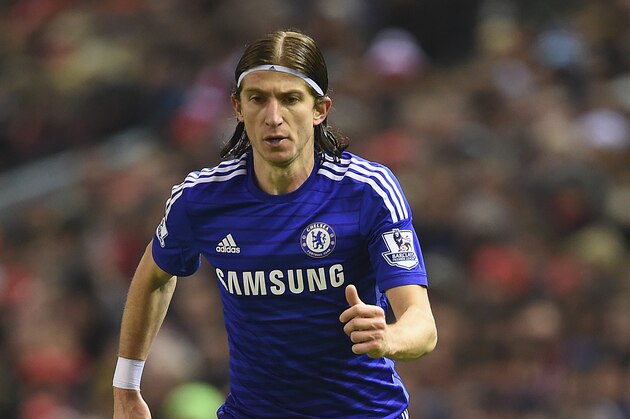 LIVERPOOL, ENGLAND - JANUARY 20: Filipe Luis of Chelsea in action during the Capital One Cup Semi-Final first leg match between Liverpool and Chelsea at Anfield on January 20, 2015 in Liverpool, England.  (Photo by Michael Regan/Getty Images)