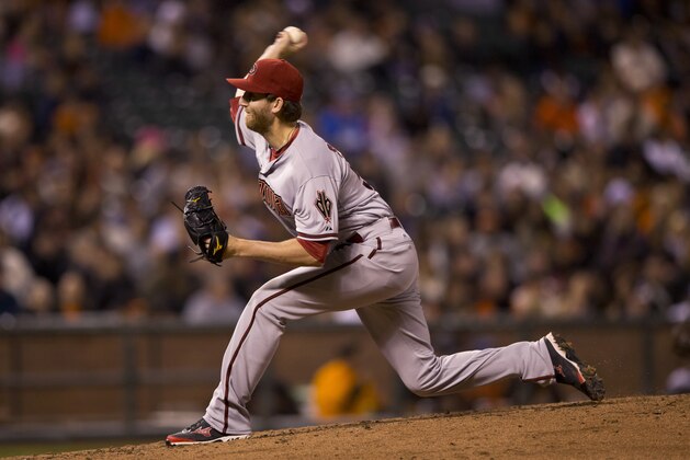 SAN FRANCISCO, CA - SEPTEMBER 09:  Zeke Spruill #52 of the Arizona Diamondbacks pitches against the San Francisco Giants during the third inning at AT&T Park on September 9, 2014 in San Francisco, California.  (Photo by Jason O. Watson/Getty Images)
