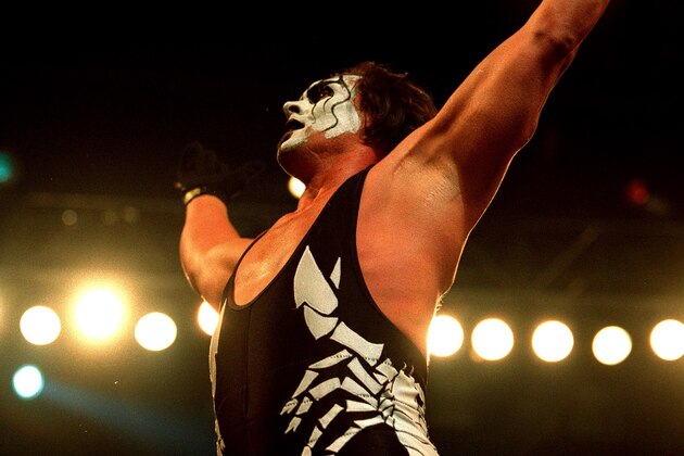 09 Oct 2000:  Sting celebrates after defeating Mike Sanders after their bout at the World Chamionship Wrestling ''Thunder Down Under'' night at the Sydney Entertainment Centre, Sydney, Australia. Mandatory Credit: Scott Barbour/ALLSPORT