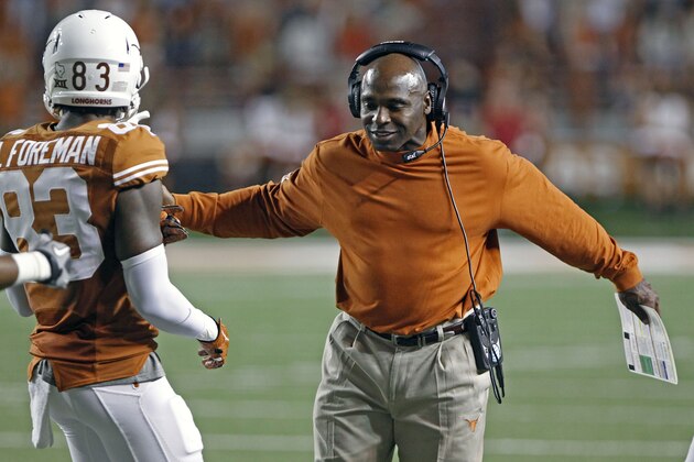 Texas head coach Charlie Strong during an NCAA college football game against Iowa State in Austin, Texas, Saturday, Oct. 18, 2014. (AP Photo/Michael Thomas) Texas head coach Charlie Strong during an NCAA college football game against Iowa State in Austin, Texas, Saturday, Oct. 18, 2014. (AP Photo/Michael Thomas)