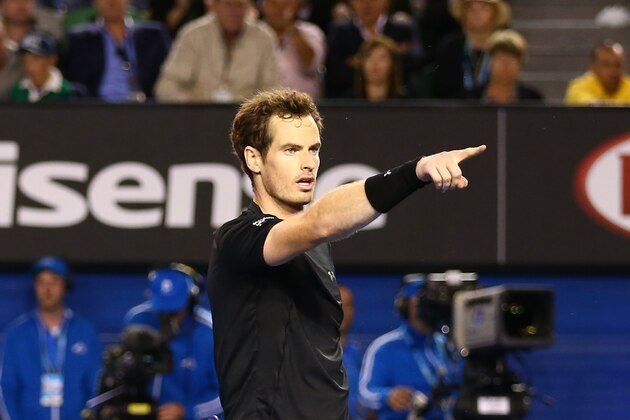MELBOURNE, AUSTRALIA - JANUARY 29:  Andy Murray of Great Britain celebrates winning his semifinal match against Tomas Berdych of the Czech Republic during day 11 of the 2015 Australian Open at Melbourne Park on January 29, 2015 in Melbourne, Australia.  (Photo by Clive Brunskill/Getty Images)