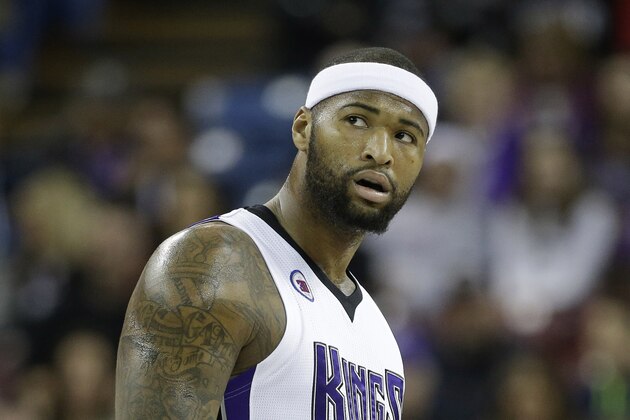 Sacramento Kings center DeMarcus Cousins during the first quarter of an NBA basketball game against the Miami Heat in Sacramento, Calif., Friday, Jan. 16,  2015. The Heat won 95-83.(AP Photo/Rich Pedroncelli)