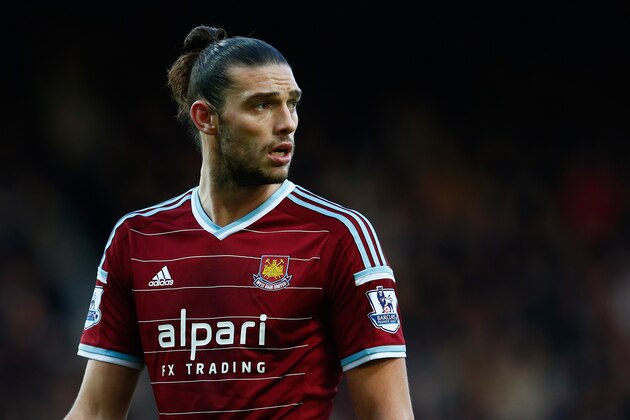 LONDON, ENGLAND - DECEMBER 28:  Andy Carroll of West Ham United looks on during the Barclays Premier League match between West Ham United and Arsenal at Boleyn Ground on December 28, 2014 in London, England.  (Photo by Julian Finney/Getty Images)