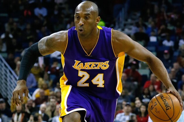 FILE - In this Wednesday, Jan. 21, 2015, file photo, Los Angeles Lakers guard Kobe Bryant (24) drives with the ball during the first half of an NBA basketball game in New Orleans. The team announced Bryant's surgery Monday, Jan. 26, 2015, to repair his torn rotator cuff. The surgery has been scheduled for Wednesday morning. A timeline estimate for Bryant’s return will be issued following the surgery. (AP Photo/Jonathan Bachman, File) FILE - In this Wednesday, Jan. 21, 2015, file photo, Los Angeles Lakers guard Kobe Bryant (24) drives with the ball during the first half of an NBA basketball game in New Orleans. The team announced Bryant's surgery Monday, Jan. 26, 2015, to repair his torn rotator cuff. The surgery has been scheduled for Wednesday morning. A timeline estimate for Bryant’s return will be issued following the surgery. (AP Photo/Jonathan Bachman, File)