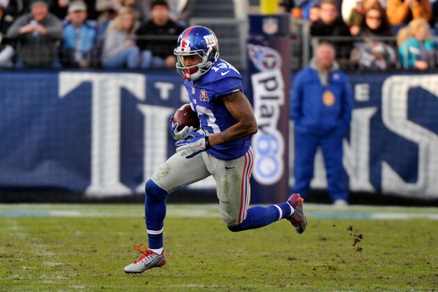 NASHVILLE, TN - DECEMBER 07: Odell Beckham Jr. #13 of the New York Giants plays against the Tennessee Titans at LP Field on December 7, 2014 in Nashville, Tennessee. (Photo by Frederick Breedon/Getty Images) NASHVILLE, TN - DECEMBER 07: Odell Beckham Jr. #13 of the New York Giants plays against the Tennessee Titans at LP Field on December 7, 2014 in Nashville, Tennessee. (Photo by Frederick Breedon/Getty Images)