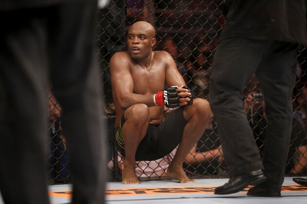 Anderson Silva, from Brazil, during his light heavyweight mixed martial arts bout at the Ultimate Fighting Championship (UFC) 153 in Rio de Janeiro, Brazil, Sunday Oct.  14, 2012. Silva defeated Bonnar. (AP Photo/Felipe Dana)