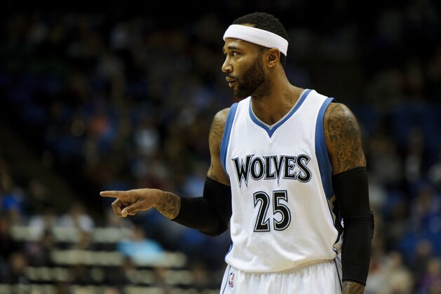 MINNEAPOLIS, MN - NOVEMBER 21: Mo Williams #25 of the Minnesota Timberwolves looks on during the game against the San Antonio Spurs on November 21, 2014 at Target Center in Minneapolis, Minnesota. The Spurs defeated the Timberwolves 121-92. NOTE TO USER: User expressly acknowledges and agrees that, by downloading and or using this Photograph, user is consenting to the terms and conditions of the Getty Images License Agreement. (Photo by Hannah Foslien/Getty Images)