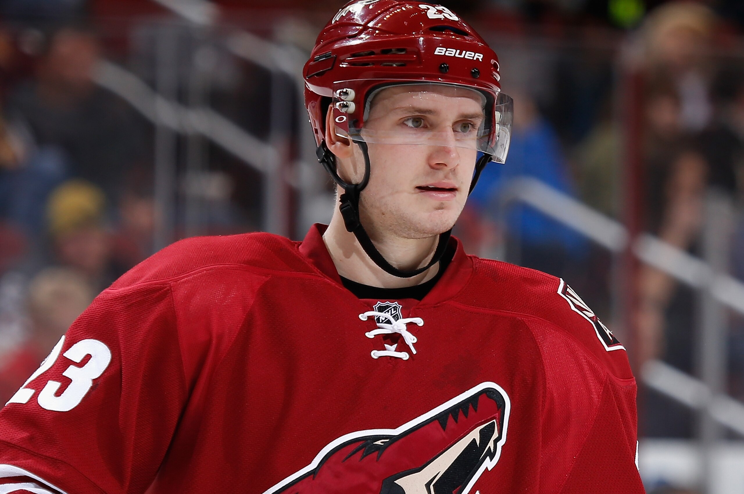 GLENDALE, AZ - DECEMBER 16:  Oliver Ekman-Larsson #23 of the Arizona Coyotes during the NHL game against the Edmonton Oilers at Gila River Arena on December 16, 2014 in Glendale, Arizona. The Coyotes defeated the Oilers 2-1 in overtime.  (Photo by Christian Petersen/Getty Images)