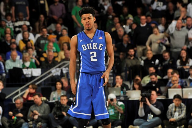 Notre Dame guard Quinn Cook reacts in the an NCAA college basketball game with Duke Wednesday, Jan. 28, 2015, in South Bend, Ind. Notre Dame won 77-73 . (AP Photo/Joe Raymond)