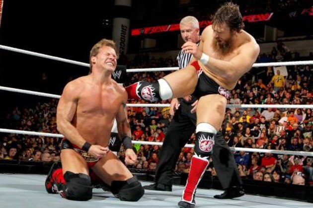 Daniel Bryan and Chris Jericho clash on an episode of Raw in February 2013.