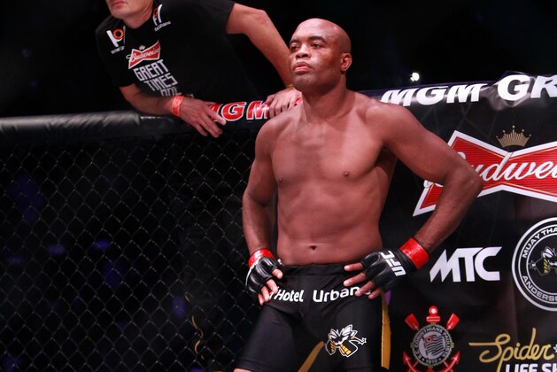 LAS VEGAS, NV - JANUARY 31:  Anderson Silva waits for the start of a middleweight fight against Nick Diaz during UFC 183 at the MGM Grand Garden Arena on January 31, 2015 in Las Vegas, Nevada. Silva won by unanimous decision.  (Photo by Steve Marcus/Getty Images)