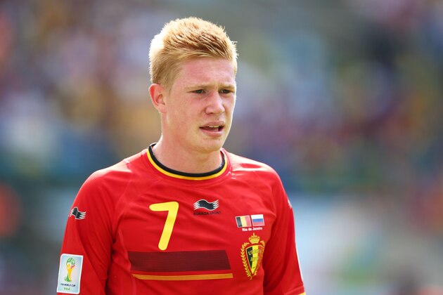RIO DE JANEIRO, BRAZIL - JUNE 22: Kevin De Bruyne of Belgium looks on during the 2014 FIFA World Cup Brazil Group H match between Belgium and Russia at Maracana on June 22, 2014 in Rio de Janeiro, Brazil.  (Photo by Julian Finney/Getty Images)