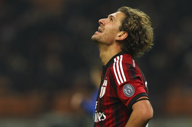 MILAN, ITALY - JANUARY 13:  Alessio Cerci of AC Milan looks on during the TIM Cup match between AC Milan and US Sassuolo Calcio at Stadio Giuseppe Meazza on January 13, 2015 in Milan, Italy.  (Photo by Marco Luzzani/Getty Images)